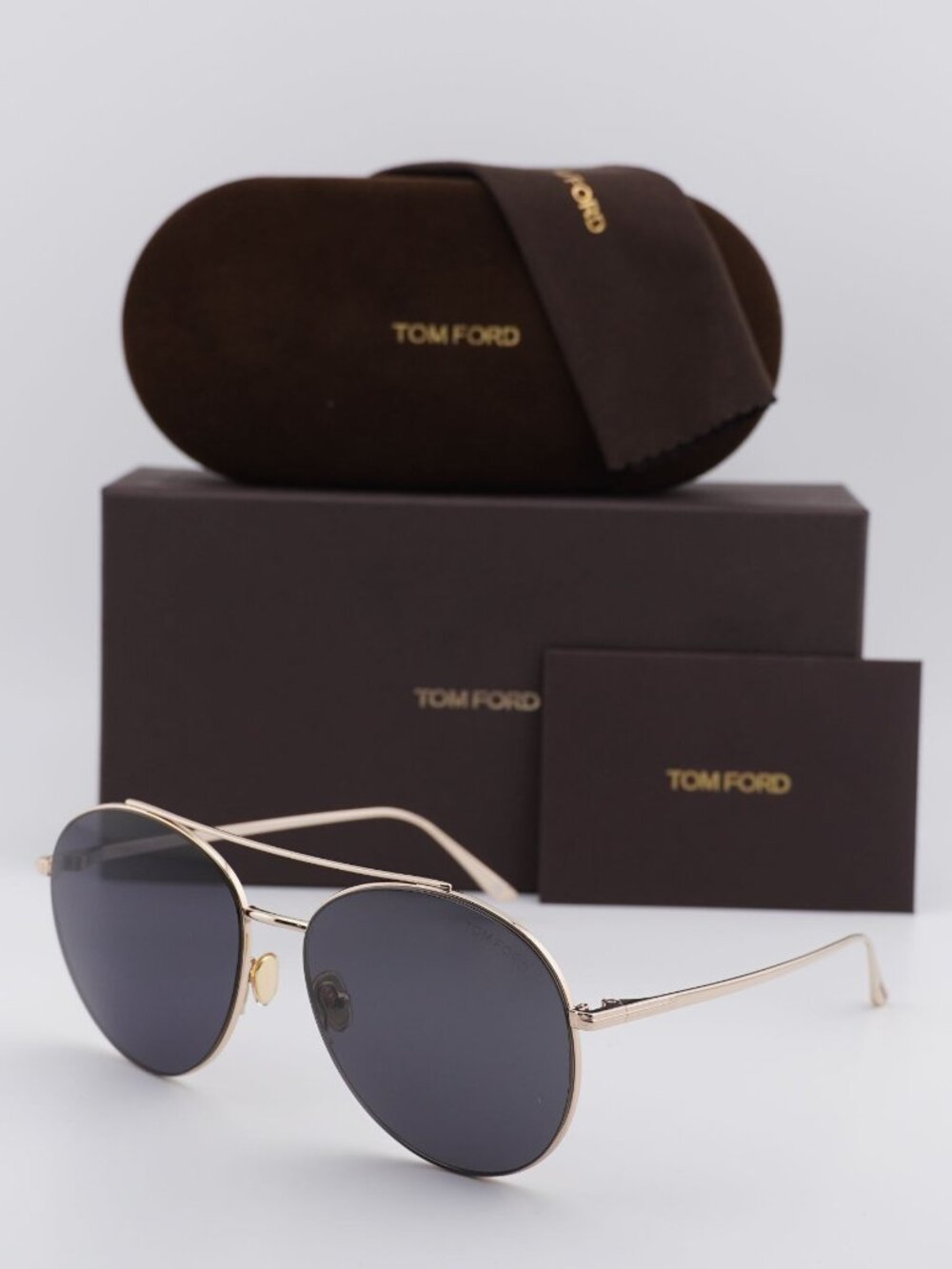 Tom Ford Cleo FT0757 28A Round Sunglasses - Gold / Grey